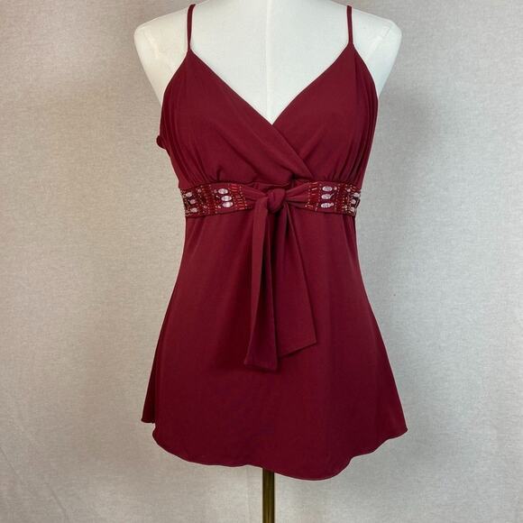 Inc Womens Y2K Babydoll Top Size L Whimsigoth Beaded Preppy Fairy Coquette Vampy - Picture 1 of 9